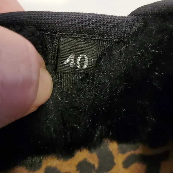 P448 Laby Slippers Cheetah Print Calfhair Size 9/10 NWOB - Picture 8 of 10